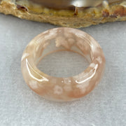 Natural Pinkish Flower Agate Ring 5.16g 9.5 by 4.0mm US 6.8 HK 15 - Huangs Jadeite and Jewelry Pte Ltd