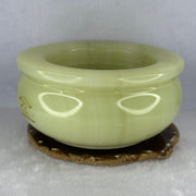 Natural Light Green Onyx Wealth Pot Display 2464.5g 160.0 by 65.0mm - Huangs Jadeite and Jewelry Pte Ltd