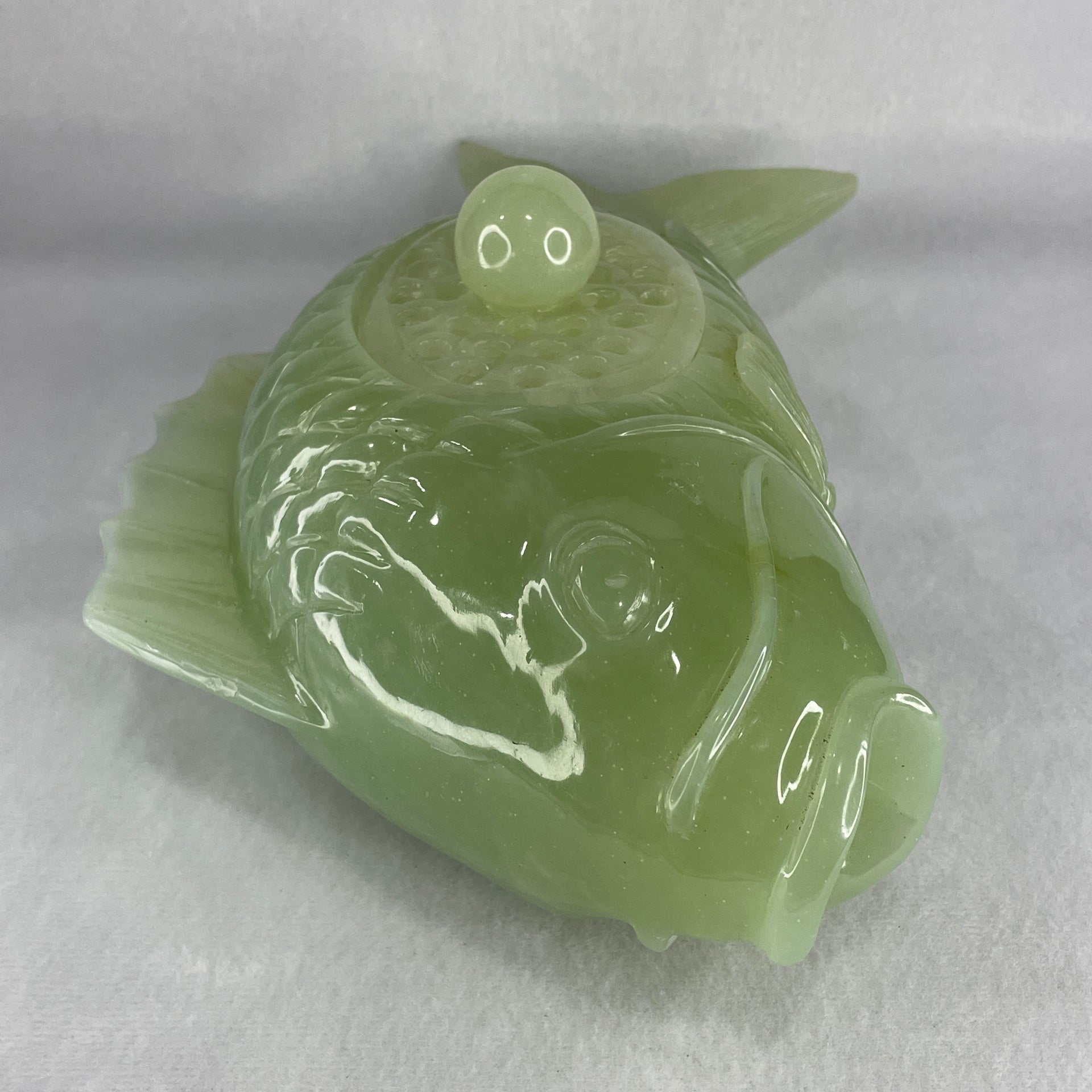 Natural-Green-Serpentine-Carp-Fish-Pot-Display-2,525.3g-250.0-by-150.0-by-105.0mm