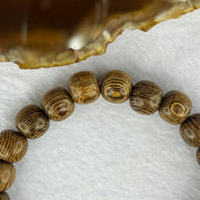 Natural Wenge Wooden Beads Bracelets 天然鸡翅木手链 9.65g 16.5cm 9.9mm 21 Beads - Huangs Jadeite and Jewelry Pte Ltd