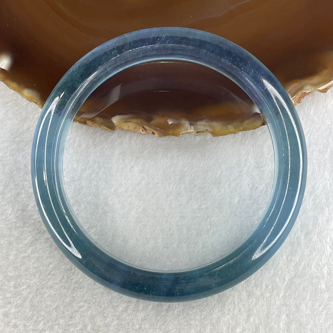 Certified Rare Natural Dark Blue Aquamarine Bangle 45.17g Inner Diameter 60.2mm 11.7 by 8.4mm ( Close to Perfect)