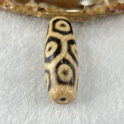 Natural Powerful Tibetan Old Oily Agate 9 Eyes Turtle Shell Dzi Bead Heavenly Master (Tian Zhu) 九眼龟壳天诛 9.80g 38.4 by 12.8mm - Huangs Jadeite and Jewelry Pte Ltd