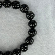 Natural Black Rutilated Quartz Beads Bracelet 天然黑发水晶手链 28.09g 16cm 10.4mm 19 Beads - Huangs Jadeite and Jewelry Pte Ltd
