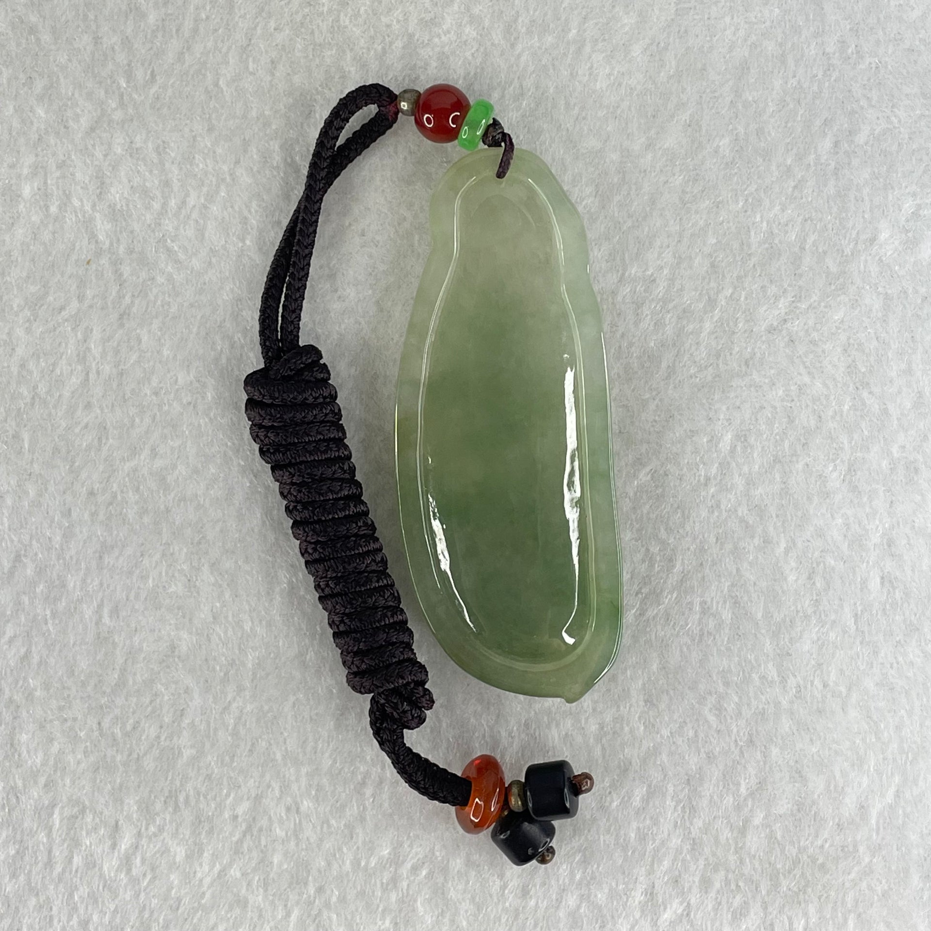 Type A Semi Icy Light Blueish Green Jadeite Guan Yin Pendant 20.29g 62.4 by 25.2 by 6.3mm - Huangs Jadeite and Jewelry Pte Ltd