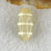 Natural Powerful Tibetan Old Oily Agate 3-Lines Dzi Bead Heavenly Master (Tian Zhu) 三行天诛 2.56g 19.9 by 9.6mm - Huangs Jadeite and Jewelry Pte Ltd