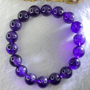Good Grade Natural Amethyst Bracelet 39.64g 18cm 12.1mm 18 Beads - Huangs Jadeite and Jewelry Pte Ltd