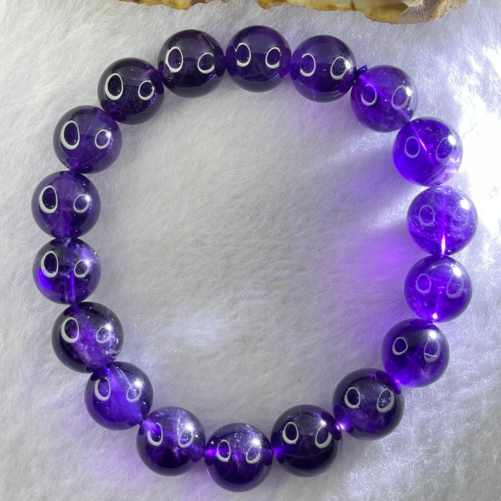 Good Grade Natural Amethyst Bracelet 39.64g 18cm 12.1mm 18 Beads - Huangs Jadeite and Jewelry Pte Ltd