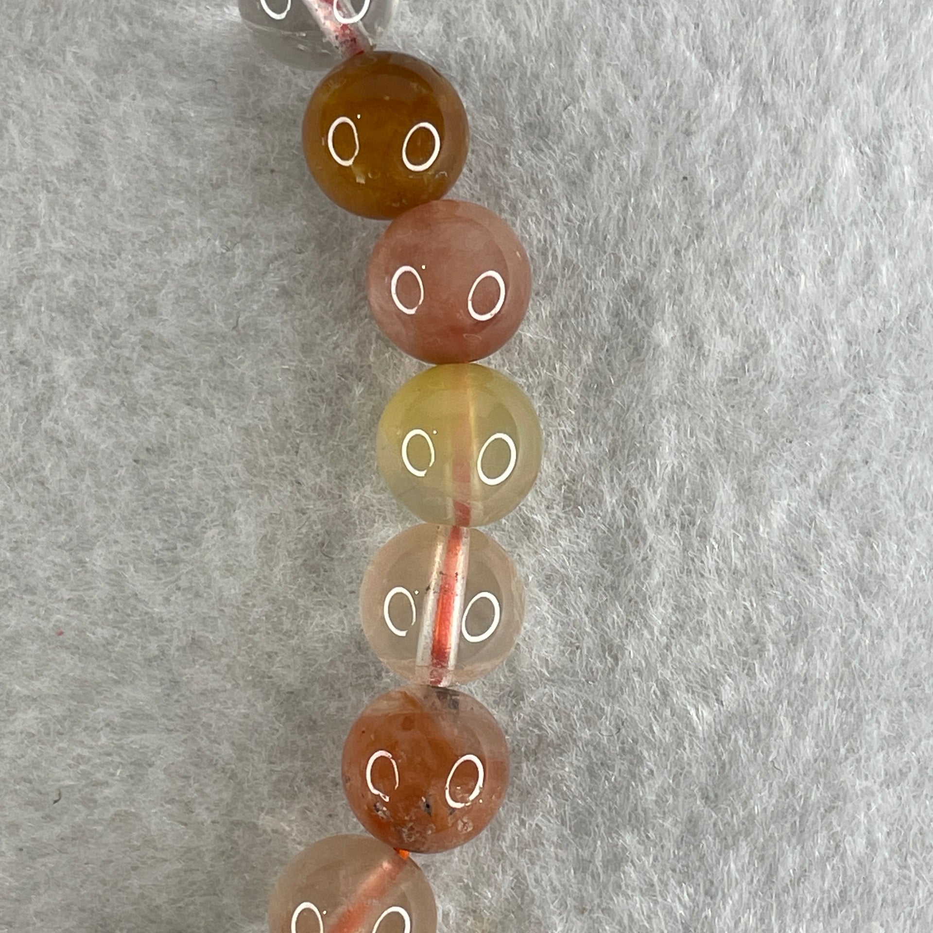 Natural Multi treasures Quartz Beads Bracelet 17.08g 15.5cm 8.3mm 23Beads - Huangs Jadeite and Jewelry Pte Ltd