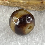 Natural Powerful Tibetan Old Oily Agate 1 Line Dzi Bead Heavenly Master (Tian Zhu) 1.93g 10.1 by 11.1mm - Huangs Jadeite and Jewelry Pte Ltd