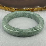 Type A Blueish Green with White Spots Jadeite Bangle 72.39g 13.4 by 9.6mm Inner Diameter 59.8mm (Very Slight External Rough) - Huangs Jadeite and Jewelry Pte Ltd