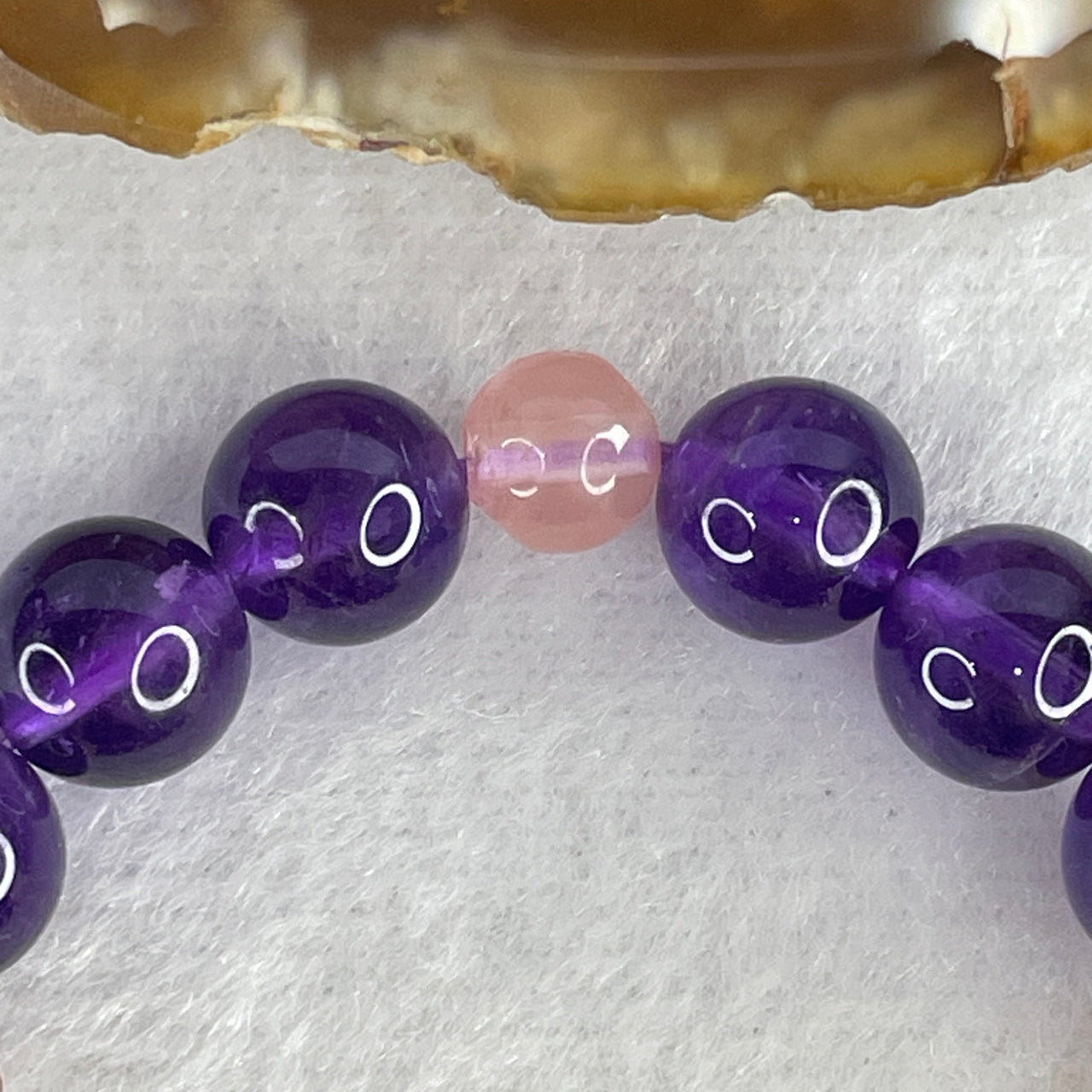Natural Amethyst & Rose Quartz Barrel Beads Bracelet 14.14x10.2mm | 12cm Petite Stackable Strand | 12-Piece Deep Violet & Pastel Pink "Heart & Crown" Harmony Wrist Heirloom (16.87g)
