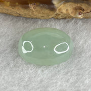 Natural Type A Semi Icy Green Jadeite Oval Shape Cabochon Stone for Setting 3.34g 17.7 by 13.0 by 7.4mm - Huangs Jadeite and Jewelry Pte Ltd