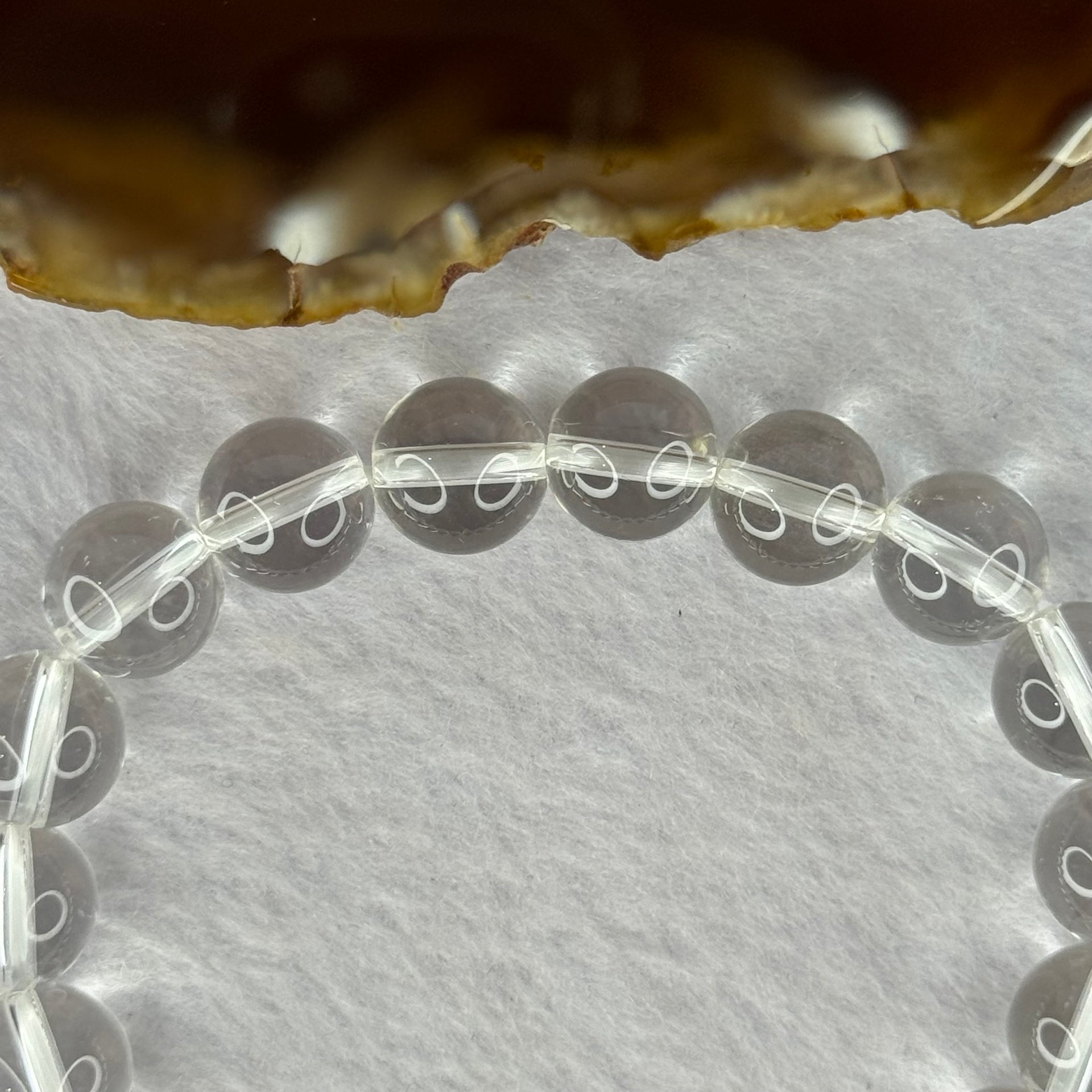 Natural Clear Quartz Bracelet 天然白水晶手链 30.62g 17cm 10.6mm 19 Beads - Huangs Jadeite and Jewelry Pte Ltd