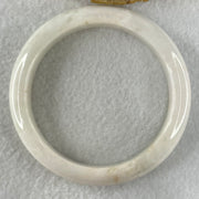 Type A Faint Lavender Green to White Jadeite Bangle 61.55g Internal Diameter 58.3mm 13.0 by 8.5mm (Slight External Roughs and Internal Lines) - Huangs Jadeite and Jewelry Pte Ltd