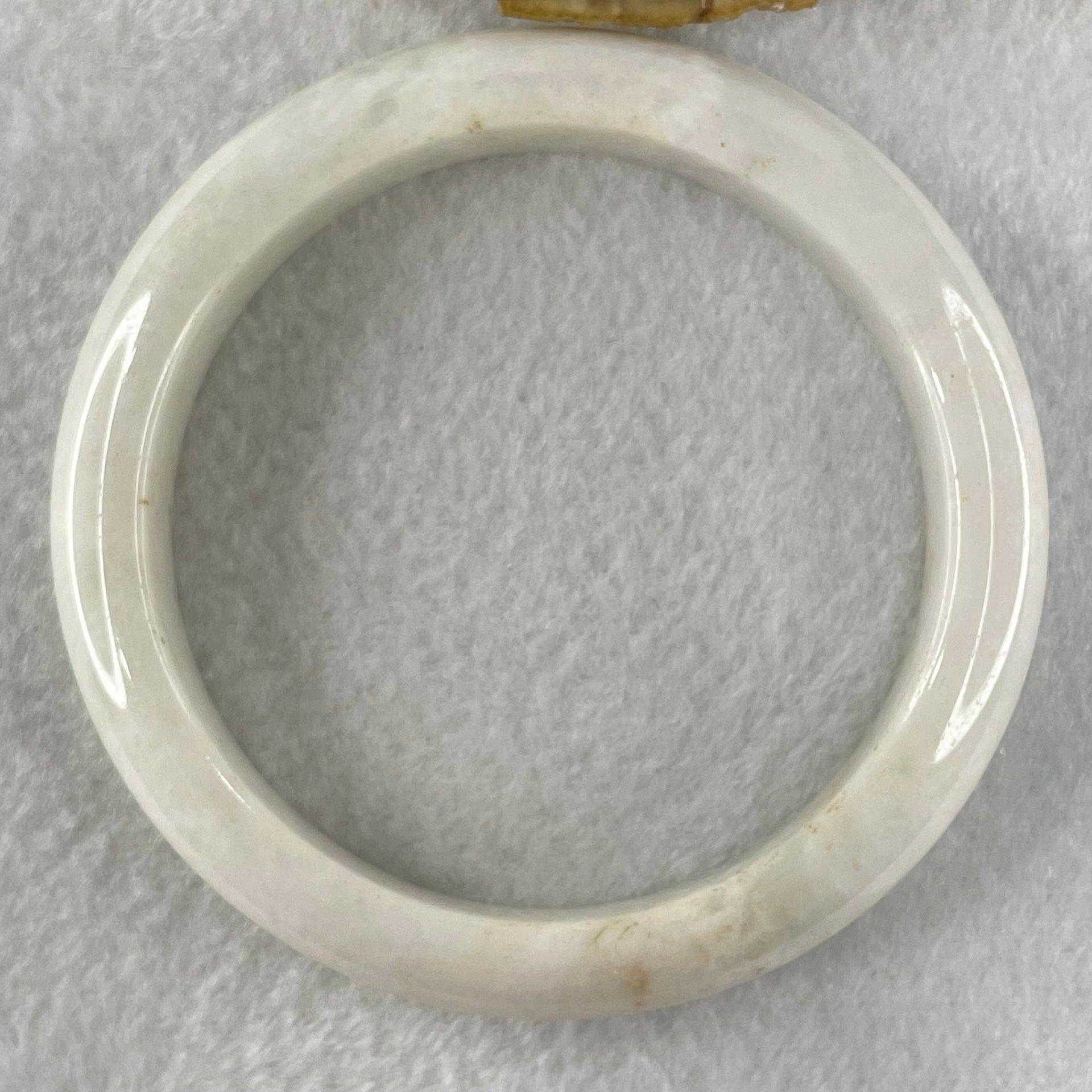 Type A Faint Lavender Green to White Jadeite Bangle 61.55g Internal Diameter 58.3mm 13.0 by 8.5mm (Slight External Roughs and Internal Lines) - Huangs Jadeite and Jewelry Pte Ltd