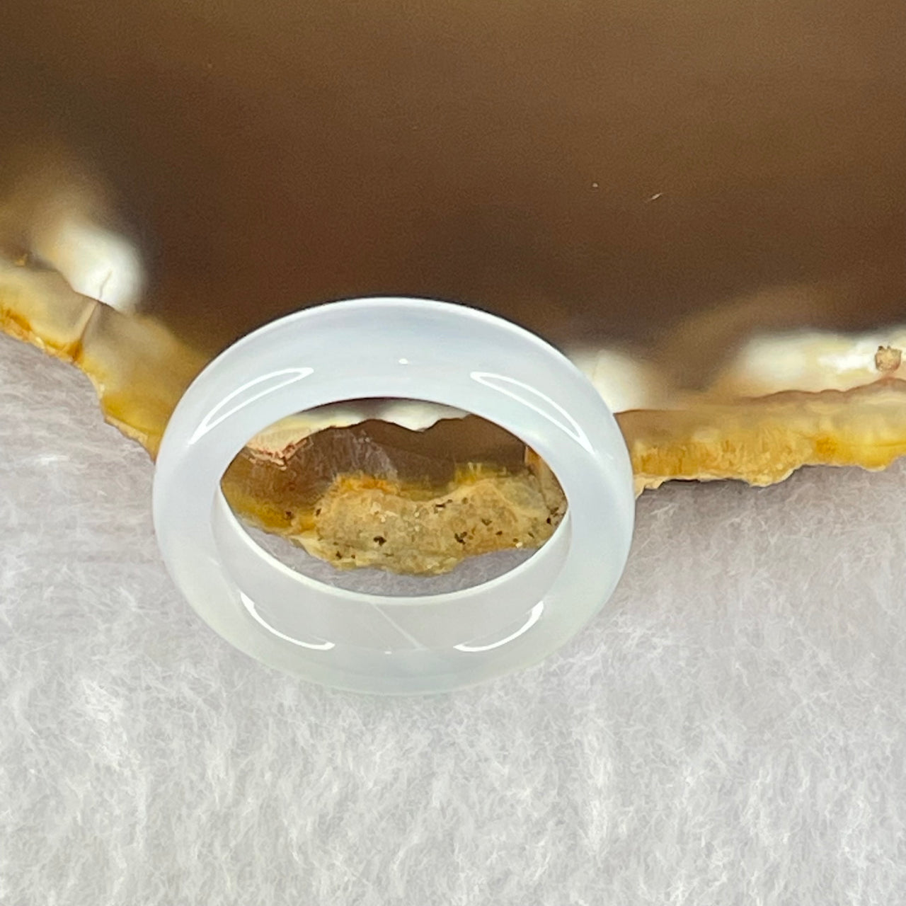 Natural Transparent White Agate Ring 2.31g 5.3 by 3.2mm US6.9 HK15 - Huangs Jadeite and Jewelry Pte Ltd