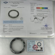 Type A Translucent Faint Grey with Greyish Black Patches Jadeite Bangle Internal Diameter 58.55mm 289.81cts 58.40g 11.8 by 8.6mm With NGI Cert 32885981 (Very Slight Internal Lines) - Huangs Jadeite and Jewelry Pte Ltd