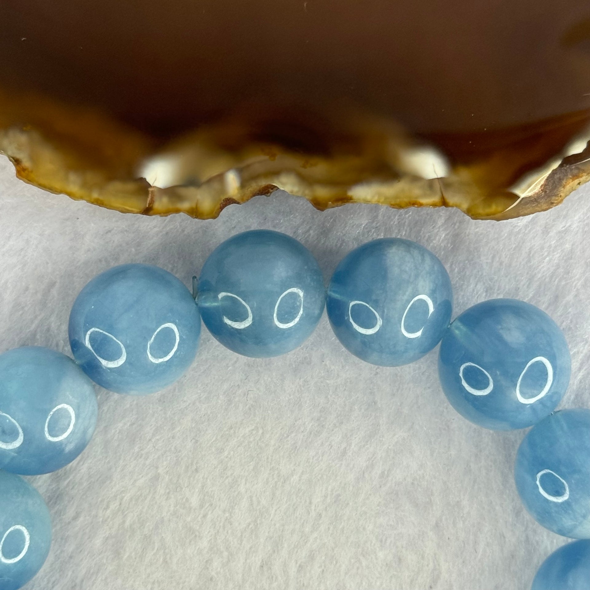 Natural Aquamarine Beads Bracelet 81.94g 19cm 16.2mm 14 Beads - Huangs Jadeite and Jewelry Pte Ltd