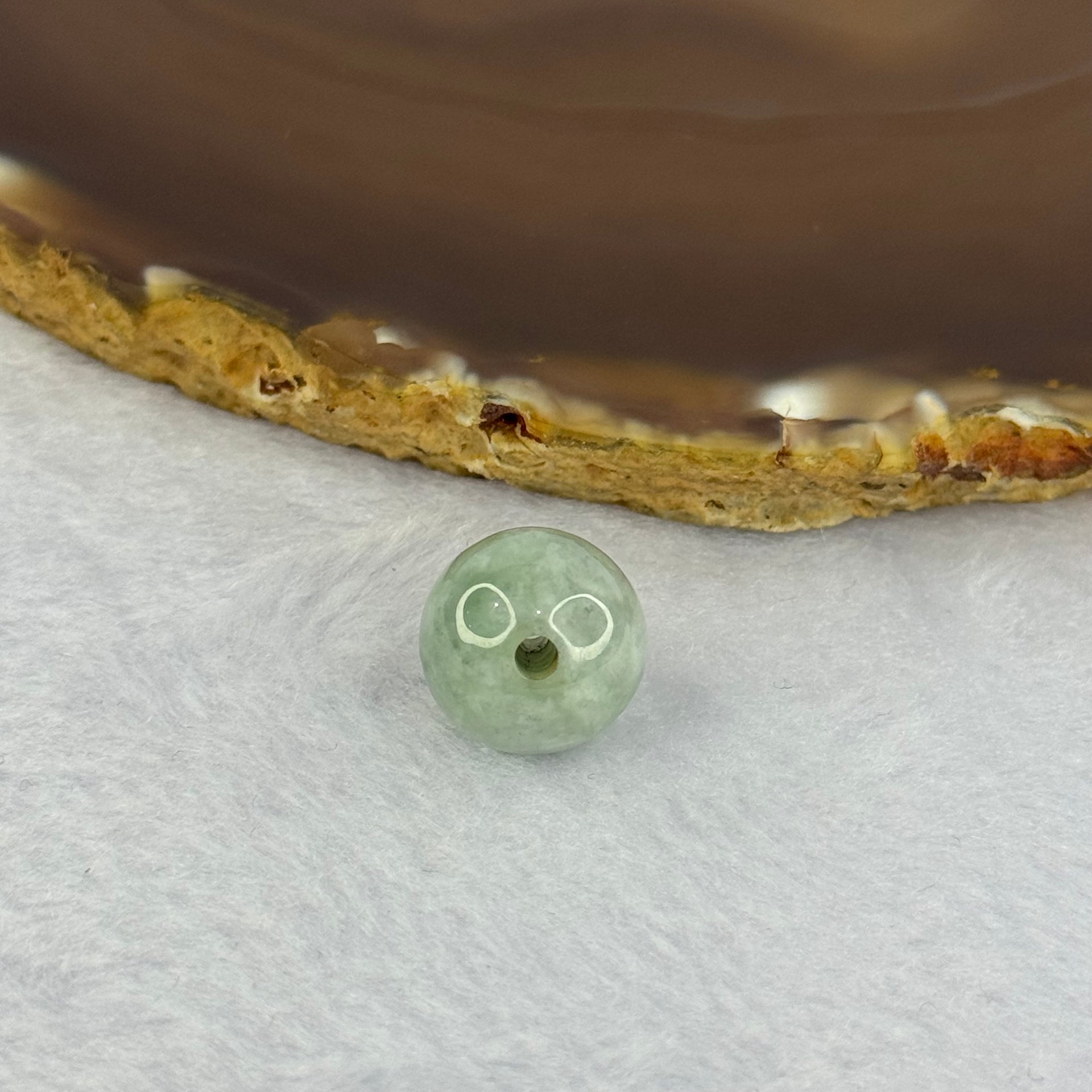Type A Sky Blue Jadeite Bead for Bracelet/Necklace/Earrings/Ring 4.44g 13.9mm - Huangs Jadeite and Jewelry Pte Ltd