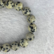 Natural Dalmatian Jasper Stone Bracelet 15.52g 13cm 8.5mm 19 Beads - Huangs Jadeite and Jewelry Pte Ltd