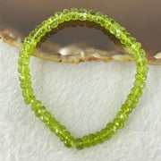 Natural Faceted Peridot Beads Bracelet 天然绿橄榄石手链 12.36g 15.5cm 5.9mm 51 Beads - Huangs Jadeite and Jewelry Pte Ltd