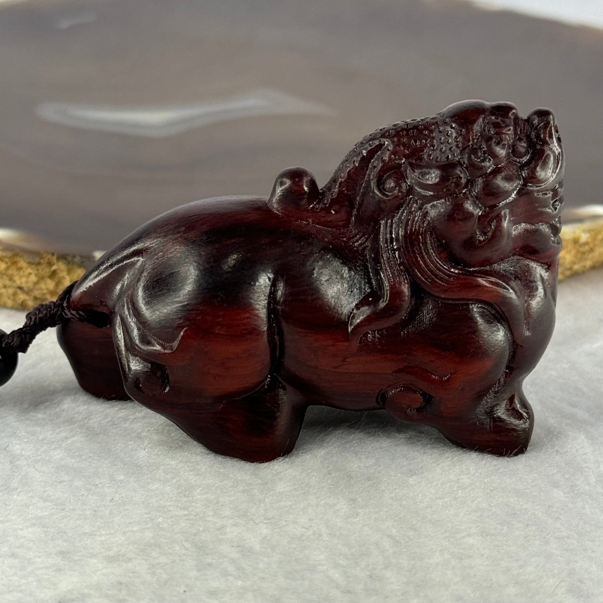 Natural African Rosewood Pixiu Handplay 天然非洲紫檀貔貅手把件 57.66g 64.1 by 27.4 by 43.4mm - Huangs Jadeite and Jewelry Pte Ltd