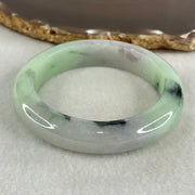 Type A Green Lavender with Dark Green Piao Hua Jadeite Bangle 58.88g Internal Diameter 52.7mm 12.9 by 8.7mm (Internal Lines with External Rough, Burnt) - Huangs Jadeite and Jewelry Pte Ltd