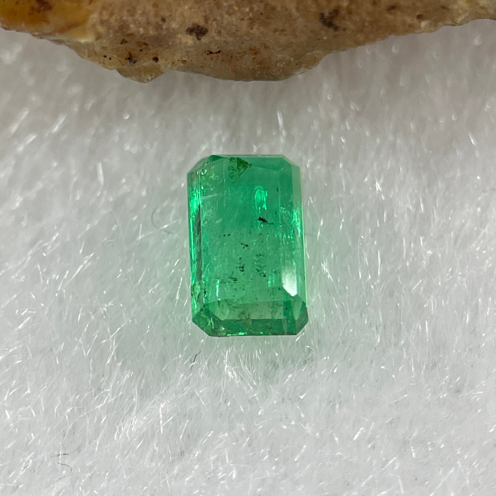 Natural Colombia Vivid Green Emerald (Beryl) Cut-Cornered Rectangular Step cut 0.48ct 5.9 by 3.6 by 2.3mm - Huangs Jadeite and Jewelry Pte Ltd