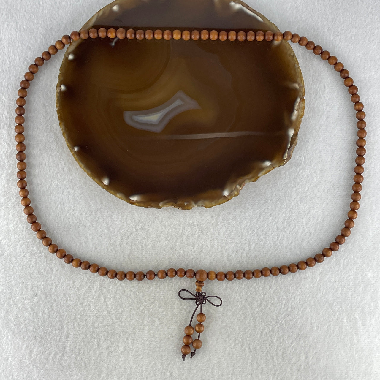 Certified Natural Sandalwood Beads Necklace 14.34g 64cm 6.1mm 108Beads - Huangs Jadeite and Jewelry Pte Ltd