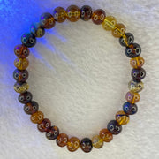 Natural Mixed Color Amber Beads Bracelet 天然琥珀手链 6.51g 16.5cm 7.8mm 32 Beads - Huangs Jadeite and Jewelry Pte Ltd