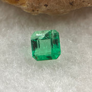 Natural Colombia Vivid Green Emerald (Beryl) Cut-Cornered Square Step cut 0.49ct 4.6 by 4.5 by 3.2mm - Huangs Jadeite and Jewelry Pte Ltd