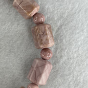 Certified Natural Alashan Agate Pink Barrel Bracelet 27.796g 17cm 13.1 by 9.2mm 11 Barrel - Huangs Jadeite and Jewelry Pte Ltd