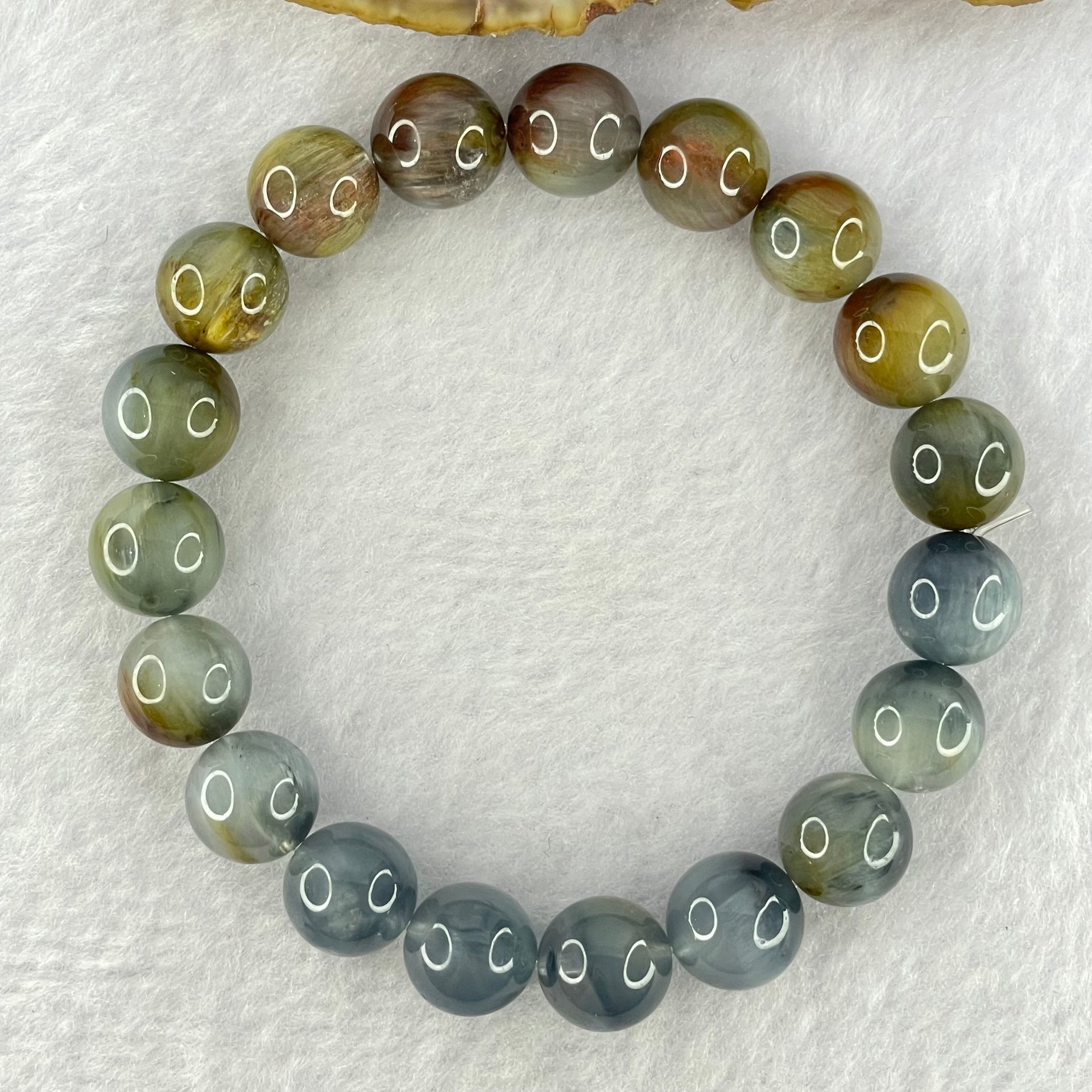 Good Grade Natural Blue Rutilated Quartz Bracelet 32.71g 17.5cm 11.0mm 19 Beads - Huangs Jadeite and Jewelry Pte Ltd
