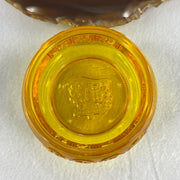 Yellow Liuli Wealth Pot with Ingot Yuan Bao Display Total Weight 330.00g 80.4 by 51.5mm - Huangs Jadeite and Jewelry Pte Ltd