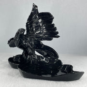Black Stone Eagle with Pond Display 1,392.2g 270.0 by 165.0 by 190.0mm - Huangs Jadeite and Jewelry Pte Ltd