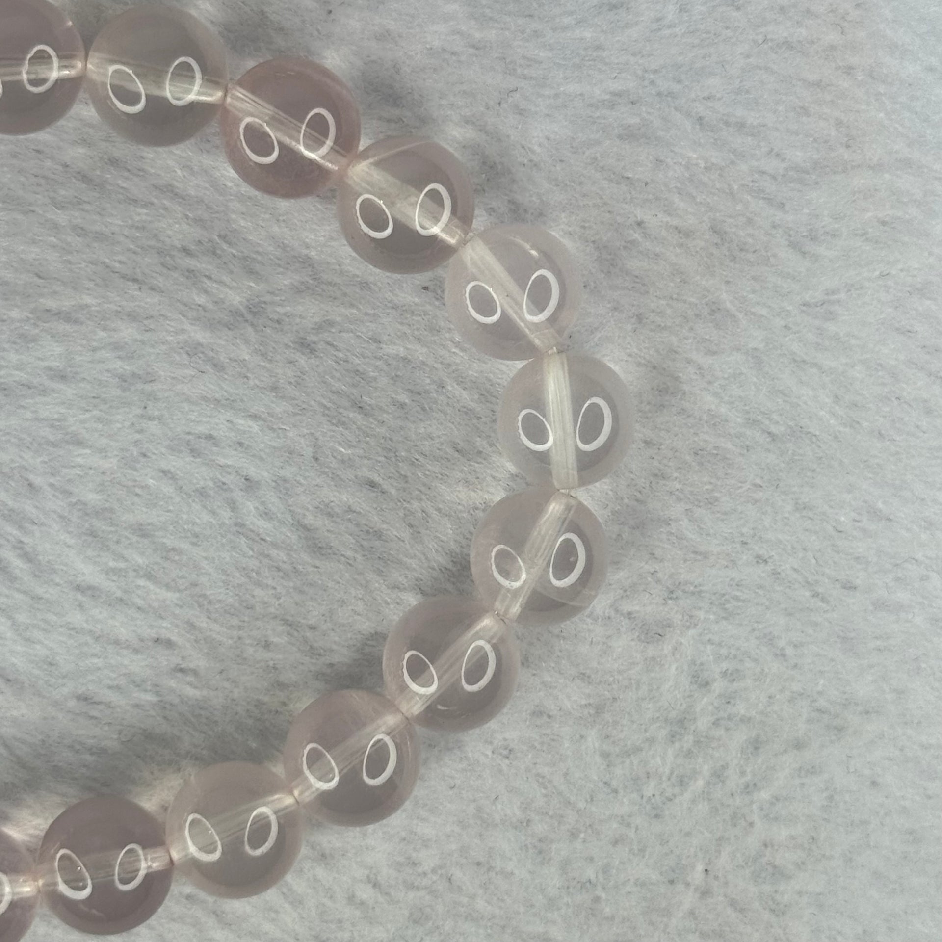 Natural Rose Quartz Beads Bracelet 天然玫瑰石英珠手链t 29.77g 17.5cm 10.3mm 20 Beads - Huangs Jadeite and Jewelry Pte Ltd