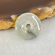 Type A Icy Wuji Grey Jadeite Ping An Kou Donut Charm Pendant 2.04g 15.2 by 4.0mm - Huangs Jadeite and Jewelry Pte Ltd