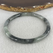 Natural Type A Wuji Grey Jadeite Bangle | 59.3mm Inner Diameter (19.10g 5.5x6.1mm | Very Slight External Rough | Yin-Yang Harmony & Spiritual Protection) - Huangs Jadeite and Jewelry Pte Ltd
