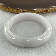 Type A Natural White to Faint Lavender Faint Green Jadeite Bangle 48.50g Inner Diameter 49.8mm 13.2 by 7.8mm (Very Slight Internal Lines) - Huangs Jadeite and Jewelry Pte Ltd