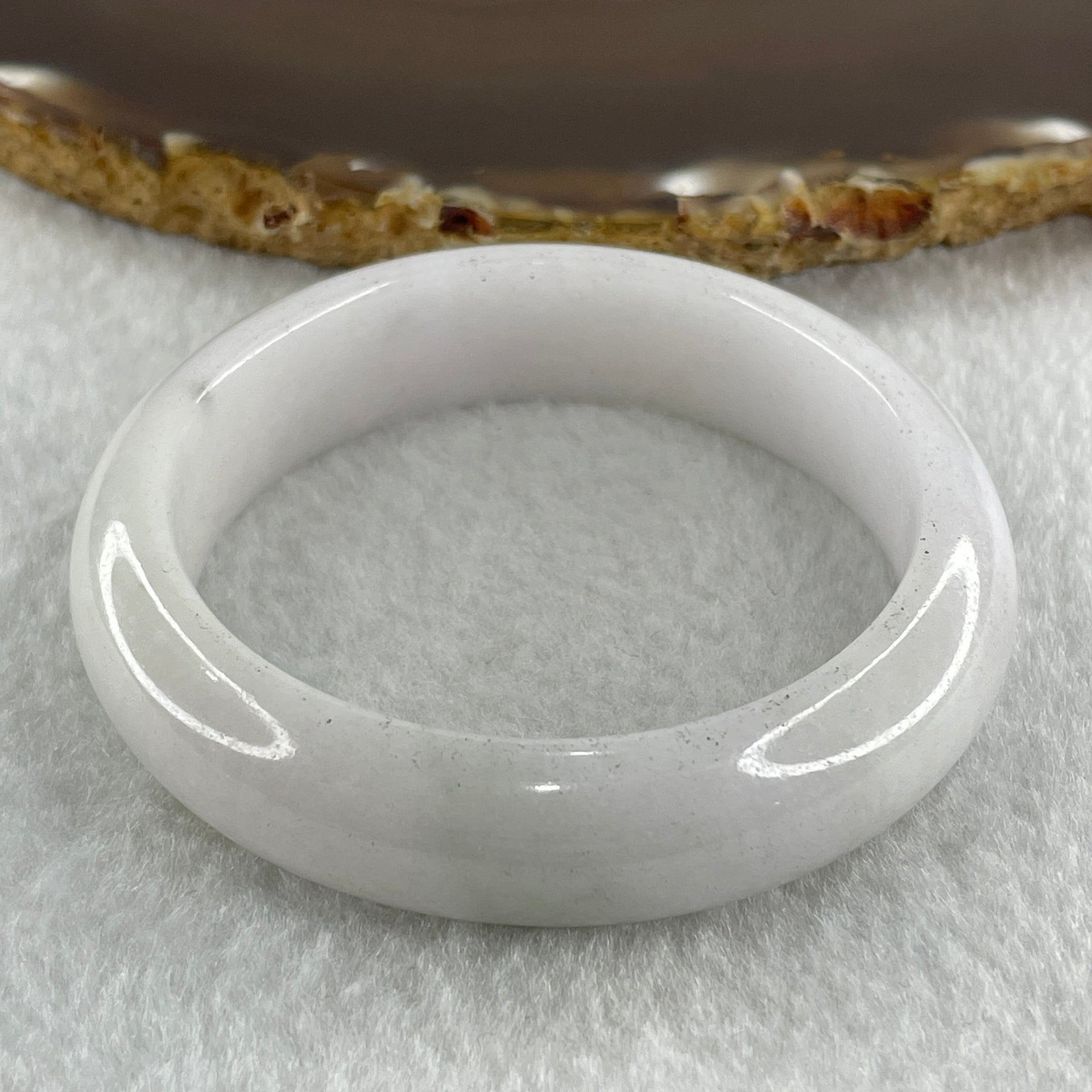 Type A Natural White to Faint Lavender Faint Green Jadeite Bangle 48.50g Inner Diameter 49.8mm 13.2 by 7.8mm (Very Slight Internal Lines) - Huangs Jadeite and Jewelry Pte Ltd