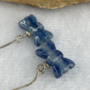 Good Grade Natural Blue Kyanite Candy Shape in S925 Sliver Earring 2.05g 12.9 by 7.0 by 3.8mm - Huangs Jadeite and Jewelry Pte Ltd