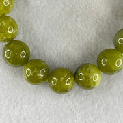 Natural Green Serpentine Jade Beads Bracelet 天然山由玉手链 52.89g 18cm 13.5mm 17 Beads - Huangs Jadeite and Jewelry Pte Ltd