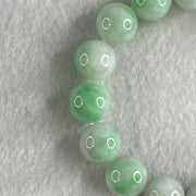Type A Light Green with Light Lavender with Emerald Green Piao Huan Jadeite Beads Bracelet 48.39g 16cm 12.2mm 16 Beads - Huangs Jadeite and Jewelry Pte Ltd