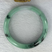 Type A Bright Green with Lavender Patch and Moss Green Piao Hua Jadeite Bangle Internal Diameter 55.1mm 61.38g 14.1 by 8.8mm - Huangs Jadeite and Jewelry Pte Ltd