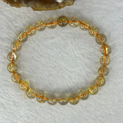 Natural Golden Rutilated Quartz Beads 天然金发水晶手链 12.39g 14.5cm 7.3mm 25 Beads - Huangs Jadeite and Jewelry Pte Ltd