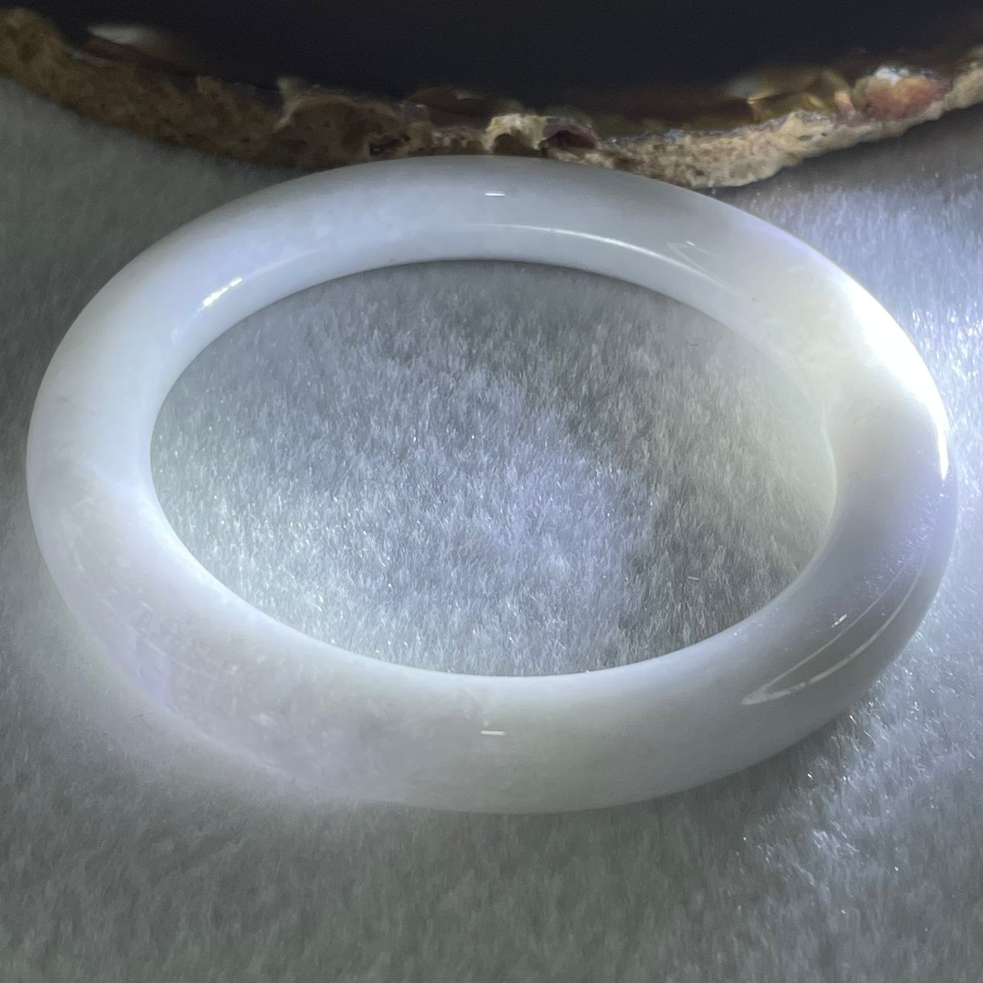 Type A White to Faint Lavender Jadeite Bangle 47.97 Internal Diameter 55.6mm 9.3 by 9.8mm (Close to Perfect) - Huangs Jadeite and Jewelry Pte Ltd