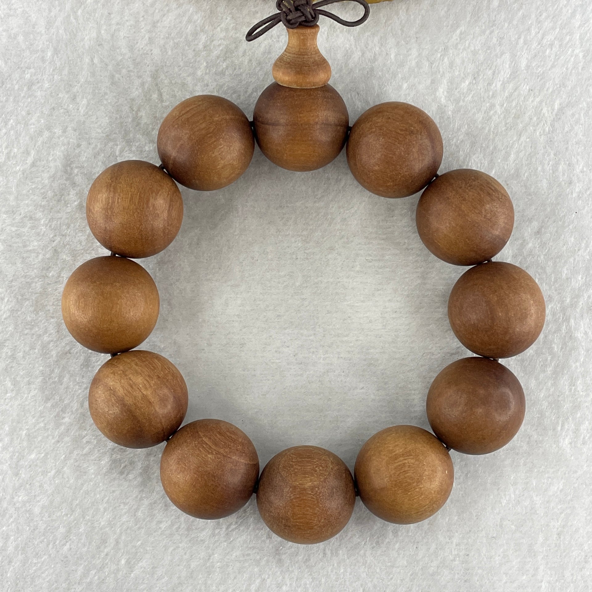 Certified Natural Sandalwood Beads Bracelet 52.52g 18cm 20.0mm 12Beads - Huangs Jadeite and Jewelry Pte Ltd