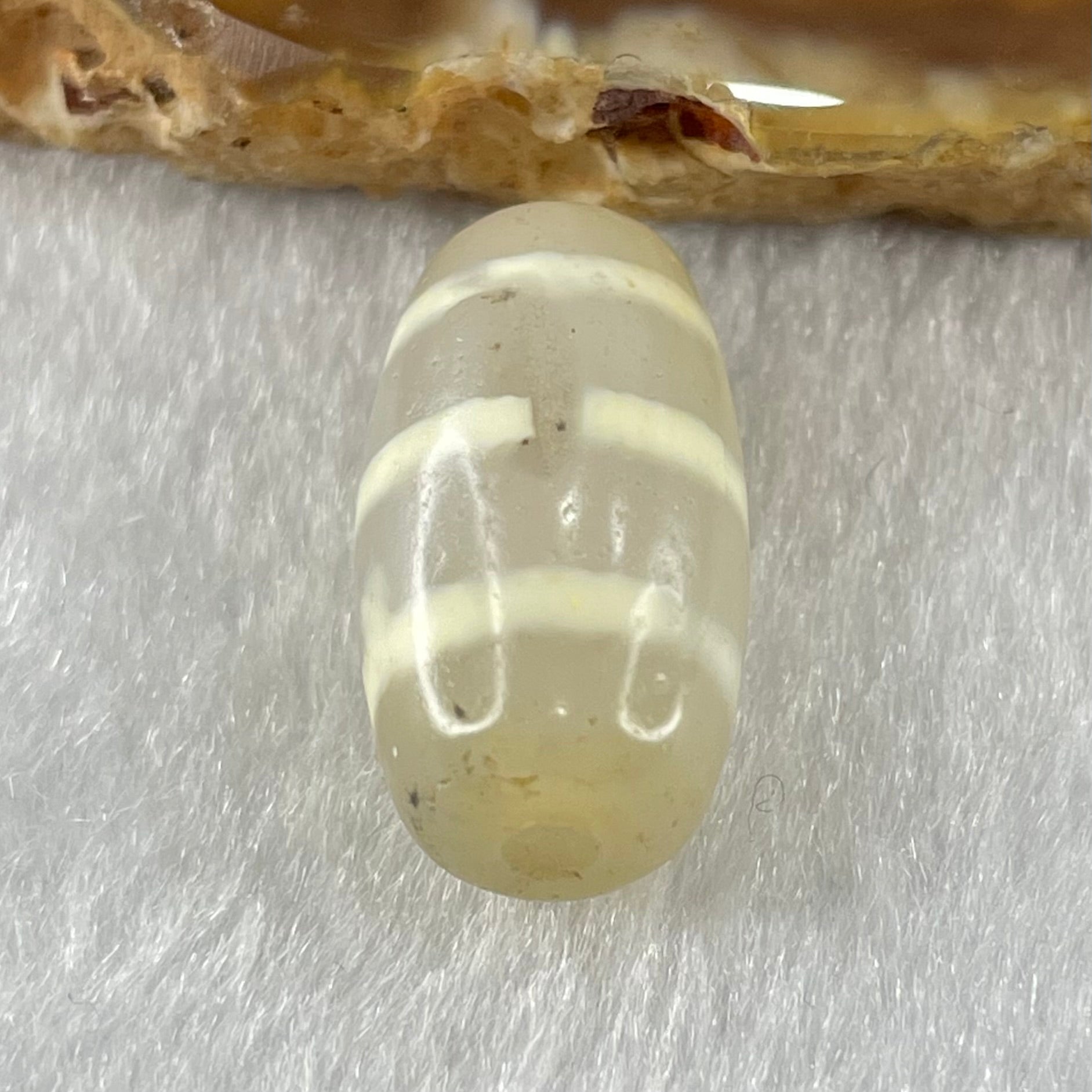 Natural Powerful Tibetan Old Oily Agate 3-Lines Dzi Bead Heavenly Master (Tian Zhu) 三行天诛 3.47g 20.1 by 10.6mm - Huangs Jadeite and Jewelry Pte Ltd