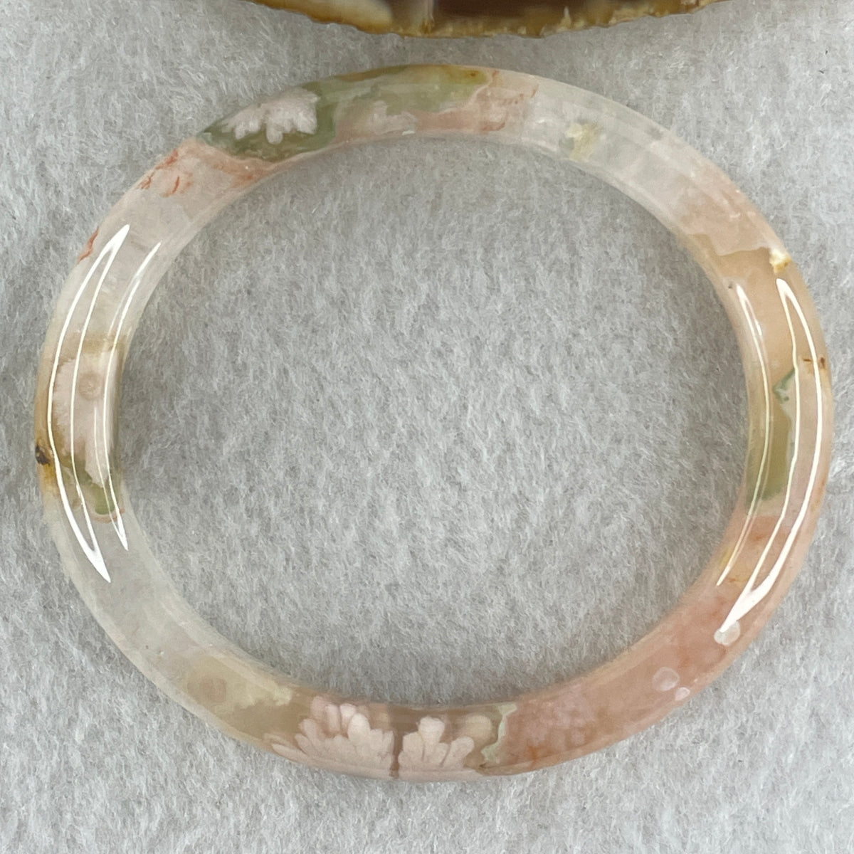 Natural Pink Flower Agate Oval Bangle Set | (68.69g | 55.6mm ID | 9.0 x 6.9mm | Blooming Self-Love & Emotional Renewal Anchor, Feng Shui Harmony & Sovereign Guifei Stacking Bangle Set) - Huangs Jadeite and Jewelry Pte Ltd