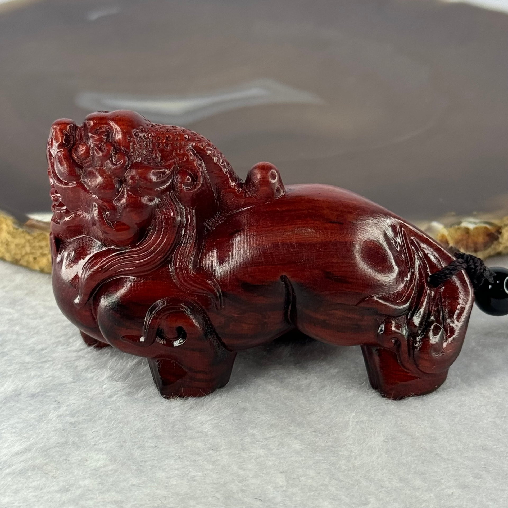 Natural African Rosewood Pixiu Handplay 天然非洲紫檀貔貅手把件 47.35g 35.6 by 28.2 by 43.4mm - Huangs Jadeite and Jewelry Pte Ltd